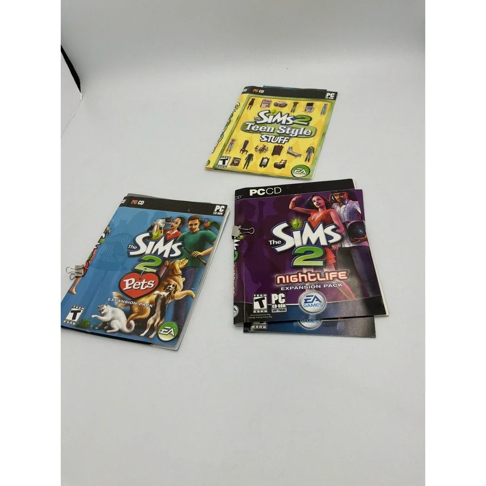 The Sims 2 PC Game Lot Base Game Expansion Stuff Packs Manuals Discs Untested